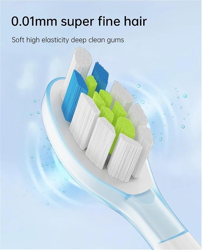 8Pcs Replacement Brush HeadsCompatible for Philips HX6064 HX6930 HX6730 Sonic Electric Toothbrush Vacuum 4100 6500 6100 5300 C3(C3 Black)