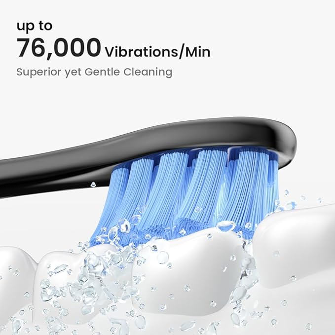 Oclean Electric Toothbrush for Adults 150 Days Battery Life Electric Toothbrush USB Rechargeable Sonic Travel Toothbrush with 6 Brush Heads &amp Travel Case 5 Modes and Smart Timer