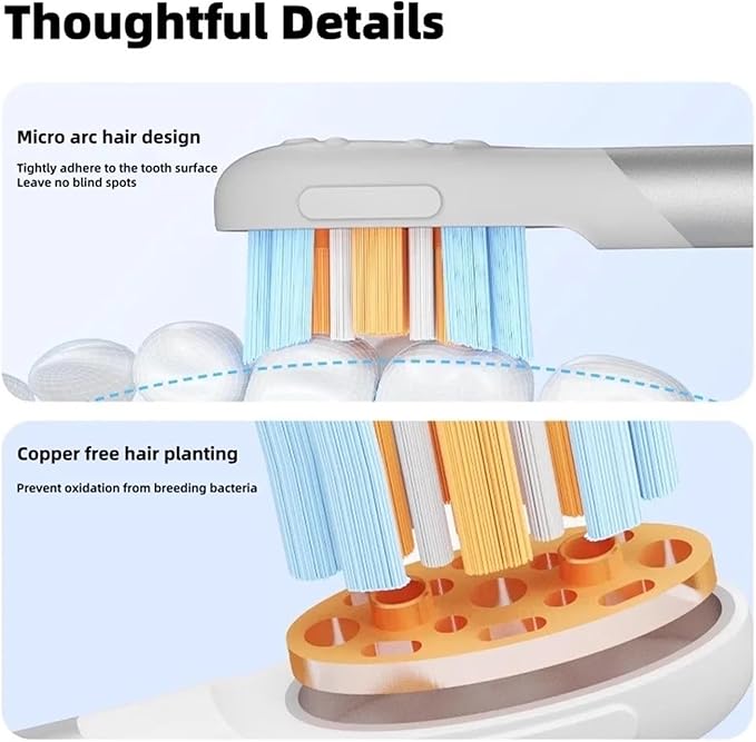 Compatible for Children's Electric Toothbrush Head Soft Bristles Interactive Design Full Effect Cleaning Accessory(P3K6 6Pcs)