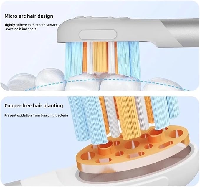 Suitable for Electric Toothbrush Head with Soft Bristles and Interactive Design for Gum Protection(Oclean P3K6 6Pcs)