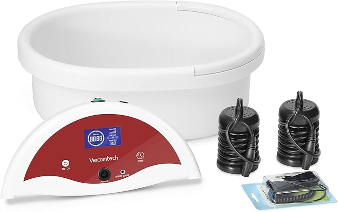 Ionic Foot Bath Detox Machine Foot Detox Machine Ionic Foot Spa Kit with 10 Ginger Tablets 2 Arrays 25 Tub Liners for Home use or Salon