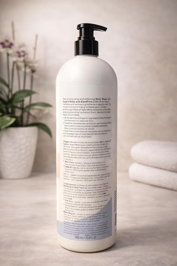Delfanti Milano Goat's Milk Body Wash with Probiotics Organic Ingredients Italian Scent 34.8 Fl Oz