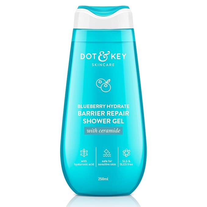 Dot/Key Blueberry Hydrate Barrier Repair Shower Gel | Sulphate Free &amp Non Drying | Body Wash For Sensitive Dry &amp Normal Skin | 250ml