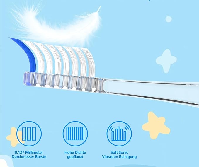 10-Pack Replacement Toothbrush Heads Compatible with Seago SG513/SG977/SGEK6/DT-K6 for Children's Electric toothbrushes(Blue)