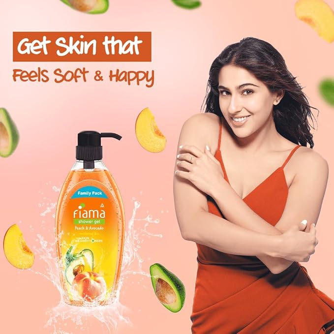 Faima Peach &amp Avocado Body Wash Shower Gel 900ml Family Pack
