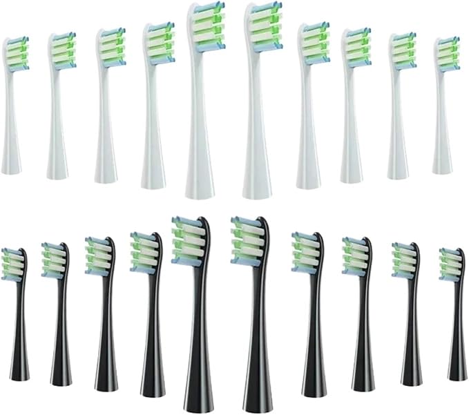 Brush Head ReplacementCompatible for Electric Toothbrush Soft Bristle X/X PRO/ Z1 Brushes Replaceable(10 White 10 Black)