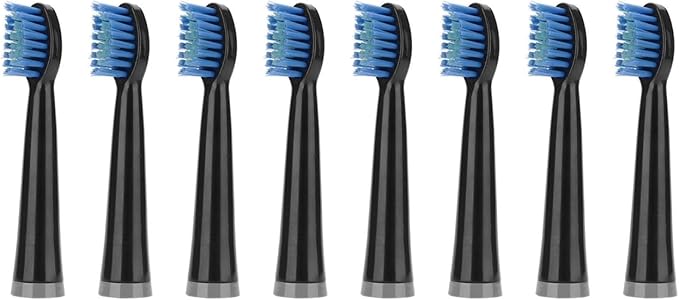 for AUX A11 Electric Toothbrush Replacement Heads Compatible for UPHYLIAN/KONKA/PHYLIAN Soft Brush Bristles Nozzles(8PCS Black)