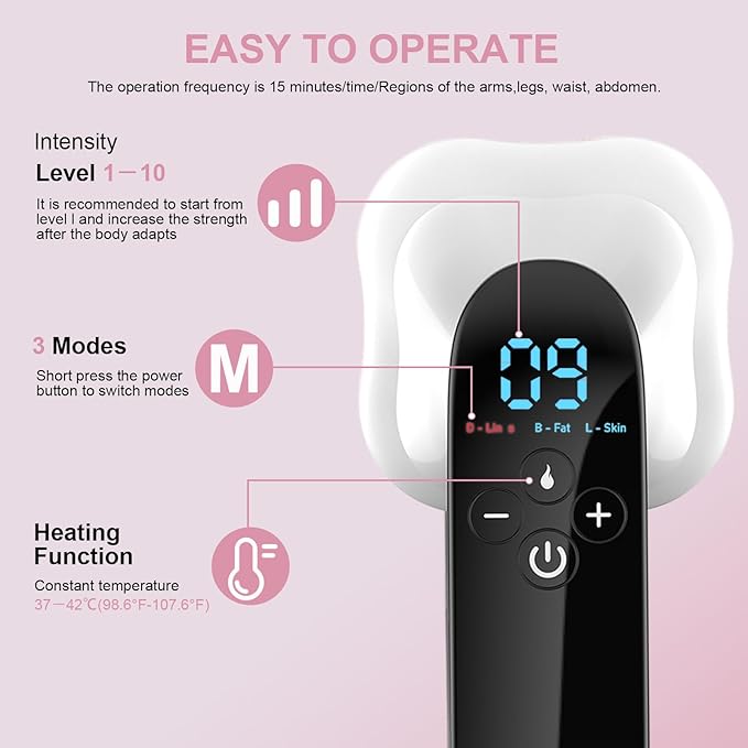MASIKE Body Sculpting Machine - Professional Handheld Cordless Cellulite Massager - Suitable for Belly Neck Legs Hip Arms Gift for Women