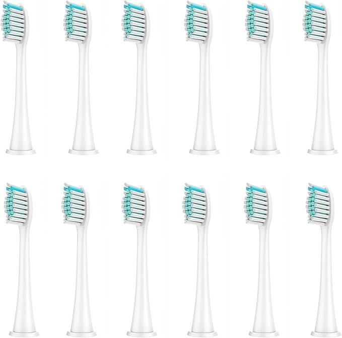 8Pcs Replacement Brush Heads Compatible for Philips Sonicare Clean HX3/HX6/HX9 Series Toothbrush(12Pcs White)