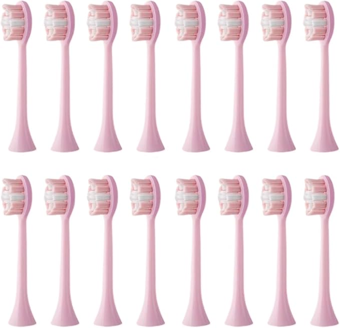 16pcs Replacement Toothbrush HeadsCompatible for B002DC/B009DC/B001/B004/B005/B006(16pcs Pink)