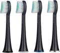 4pcs Rubberied Replacement White Toothbrush Heads with CapsCompatible for Mornwell D01/D02 Electric(Black)