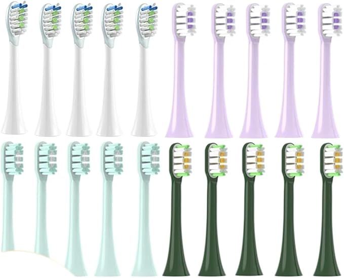 Compatible for SOOCAS - 14PCS Replacement Toothbrush Heads Fit X3S/X3U/X3Pro/D2/D3S/D5 Soft Bristle Nozzles(14 Mint Green)