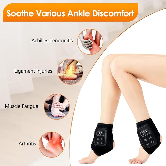 Foot Renew Triple Method Massager 2PCS Foots Renew Massager Portable Wireless Foots Massager Heated Foot &amp Ankle Wrap for Home