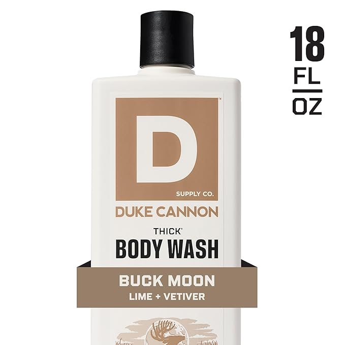 Duke Cannon Thick High Viscosity Body Wash - Buck Moon 17.5 oz Vetiver &amp Oakmoss Scent Mineral Enriched Paraben &amp Sulfate Free (3 Pack)