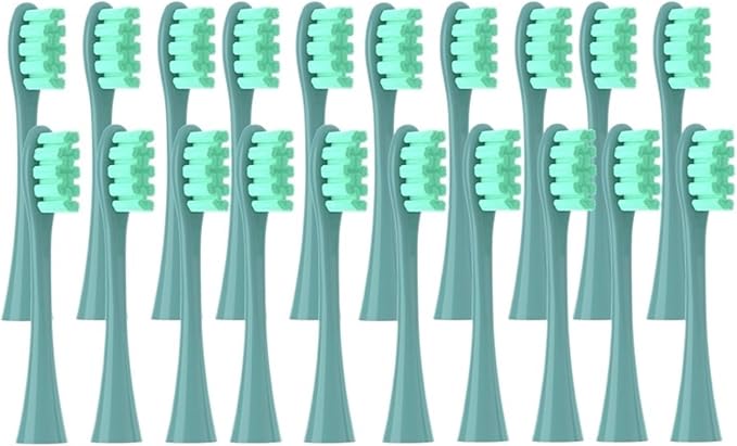 20PCS Replacement Brush HeadsCompatible for Flow/X PRO Elite/X/One/Z1/F1Electric ToothbrushVacuum Sealed Bristle(20 pcs Green)
