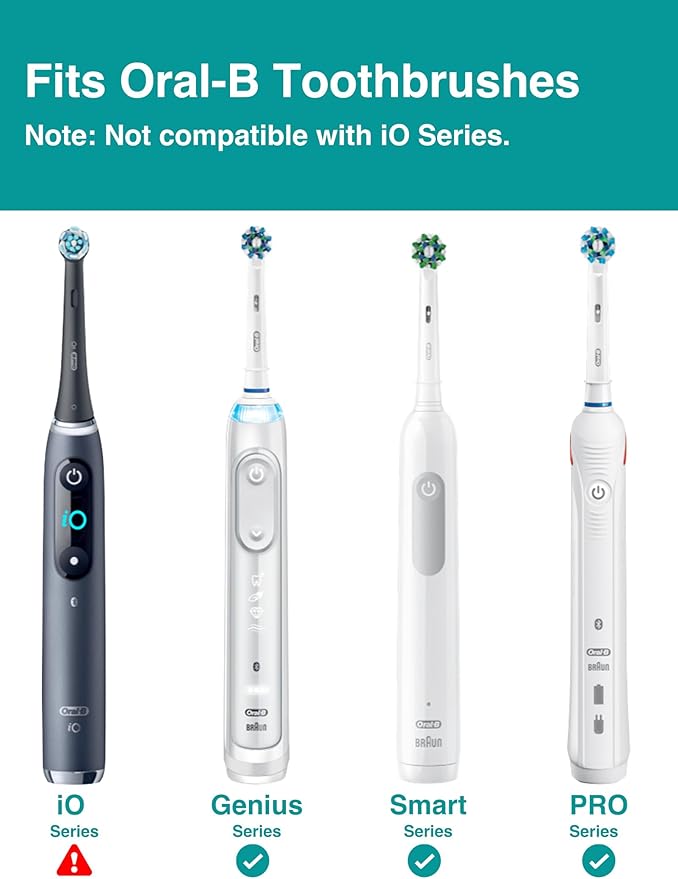 Interdental Replacement Toothbrush Heads for Oralb Electric Toothbrush Ortho and Power Tip Bristle Replacement Head - 4-Pack | Braces Brush Heads | Interproximal Clean (Black One Size)