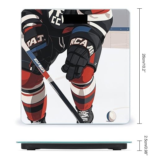 Ice Hockey Pattern Smart Scale for Body Weight Accurate Bathroom Scale with LED Display Digital Weight Scales Weighing Machine High Precision Scales for Bath Home