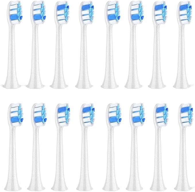 Compatible for Fairywill P11 T9 P80 Electric Toothbrush Heads(White 16pcs)