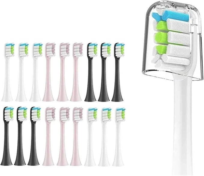 Toothbrush Heads Compatible for X3 X5 X3U X1 V1 V2 Head Bristle Replacement Nozzles with Anti-dust Cap(L)