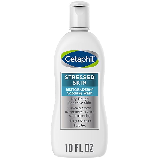 Cetaphil RESTORADERM Soothing Wash 10 fl oz Soothes Dry Stressed Skin Hypoallergenic Soap &amp Paraben Free National Eczema Association Endorsed