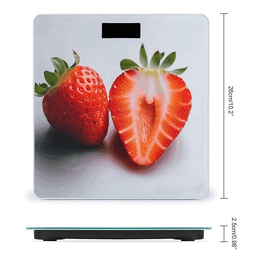 A Cut Strawberry Bathroom Scale Weight Scale for Body WeightHighly Accurate Digital Weighing Machine Clear LED Display Digital Bathroom Body Scale 400lb/182kg
