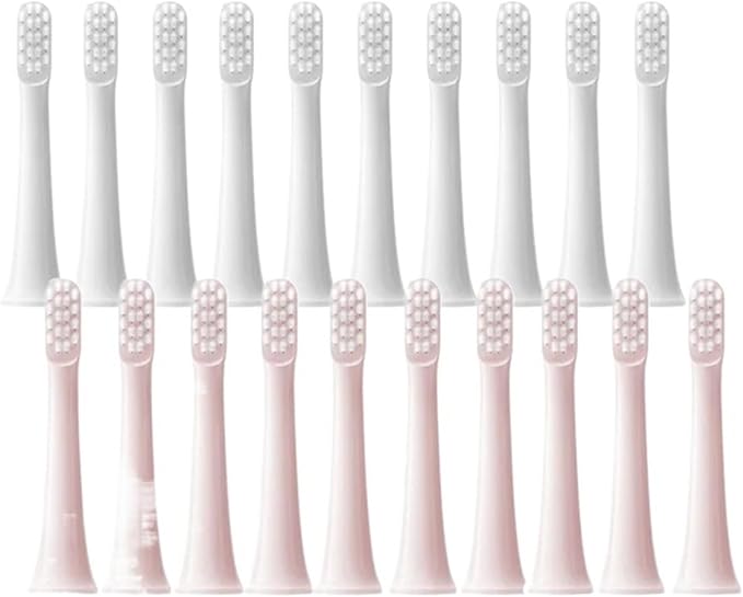 Compatible for MIJIA T100 Replacement Brush Heads Sonic Electric Toothbrush Vacuum Soft Bristle Suitable Nozzles 10Pcs Clean(10Pcs Pink)