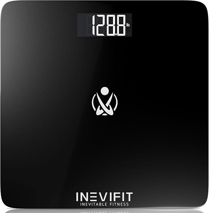 INEVIFIT Bathroom Scale &amp Digital Kitchen Scale Fitness Bundle Complete Body Composition and Nutrition Tracking Solution with Batteries Included