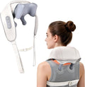 Cordless 4D Shiatsu Neck Massager with Heat - Deep Tissue Kneading Pillow for Back &amp Leg Pain Relief Portable Rechargeable Gift for Men &amp Women Ivory White