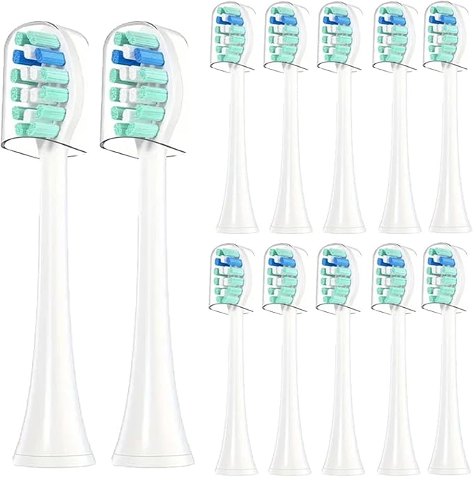 4/8/12/16Pcs Replacement Toothbrush Heads Compatible for with Philips Electric Brush Head 4100 6500 6100 7500 5300 1100(12pcs Green)