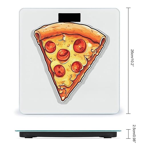Cartoon Pizza Scale for Body Weight Accurate Digital Bathroom Scale Toughened Glass High Precision Scales Smart Weight Scales with Large LCD Backlight Display Weighing Machine