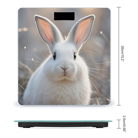 Cute Bunny Scale for Body Weight Accurate Digital Bathroom Scale Toughened Glass High Precision Scales Smart Weight Scales with Large LCD Backlight Display Weighing Machine