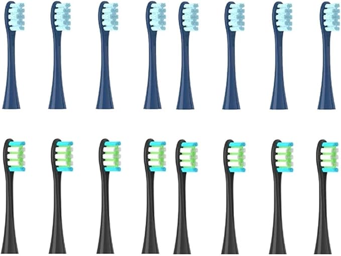 Replacement Brush Heads Compatible for Oclean X/X PRO/ Z1/ F1/ One/Air 2 /SE Sonic Electric Toothbrush Head Soft Bristle Nozzles(8Darkblue-8Black)