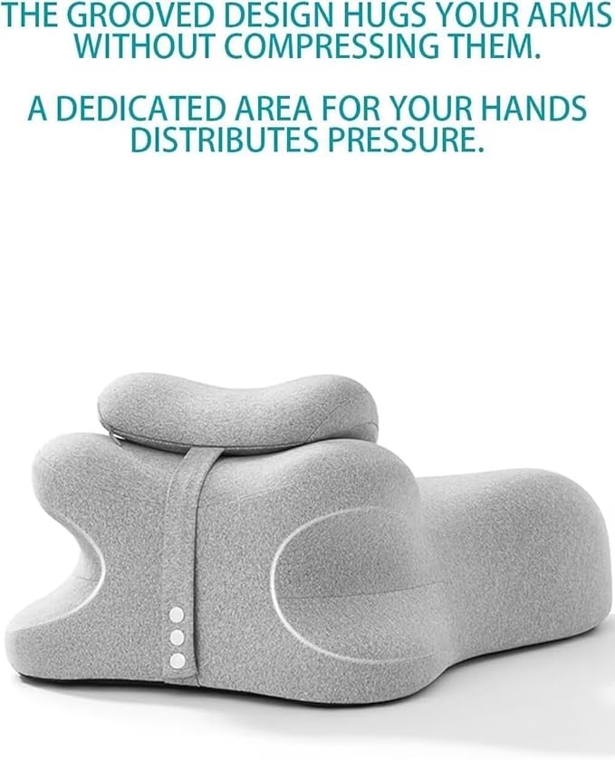 Moodie Memory Foam Wedge Pillow 27° Ergonomic Support for Sleep Reading Back Pain (60 * 40 * 30cmDark Gray)