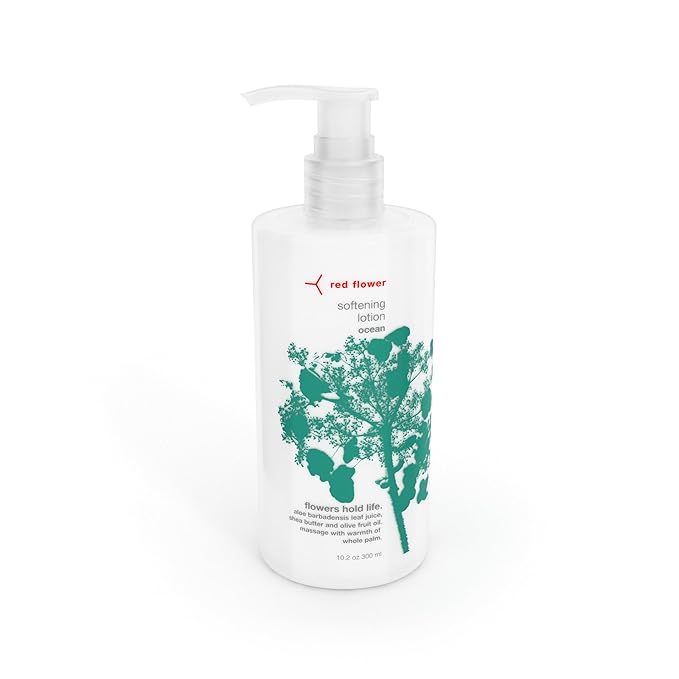 Red Flower Ocean Body Care Duo: Purifying Body Wash &amp Softening Lotion Set for Hydrated Fresh Nourished Skin