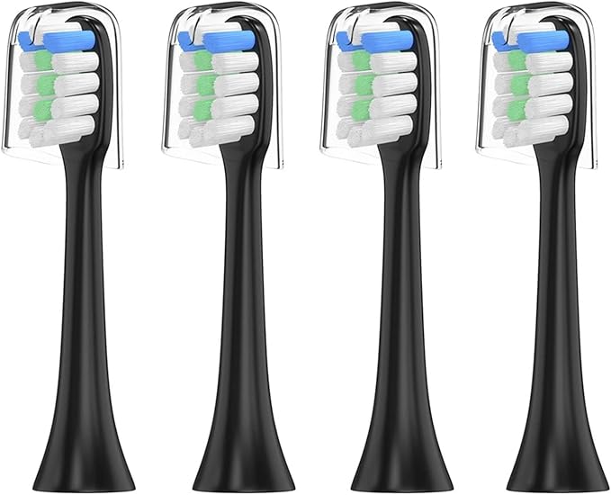 8pcs ToothbrushCompatible for Soocas x1 X3 Brush Teeth Tooth Adult(Black)