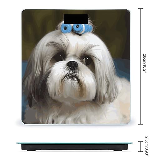 Shih Tzu Dog Bathroom Scale for Body Weight 400 Lb Weight Scale with High Precision Sensors Tempered Glass Highly Accurate Digital Weighing Machine for People