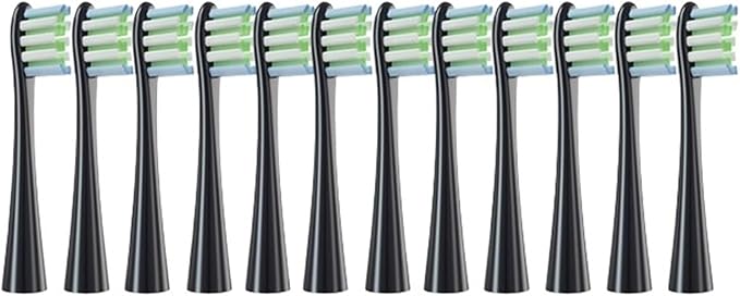 Replacement Brush Heads Soft Bristle Clean Nozzles Compatible for X/X PRO/ Z1/ F1/ One/Air 2 /SE Sonic Electric Toothbrush(12Black)
