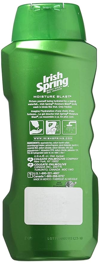 Irish Spring Body Wash Moisture Blast 18 oz (Pack of 3)