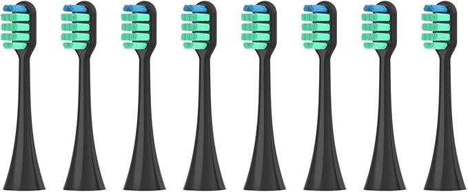 Replacement Toothbrush HeadsCompatible for Panasonic EW-DC01/DC12/PDL54/PDP51/EW1031/DE92/WEW0980/DL40/DL75/DL82(8pcs Black)