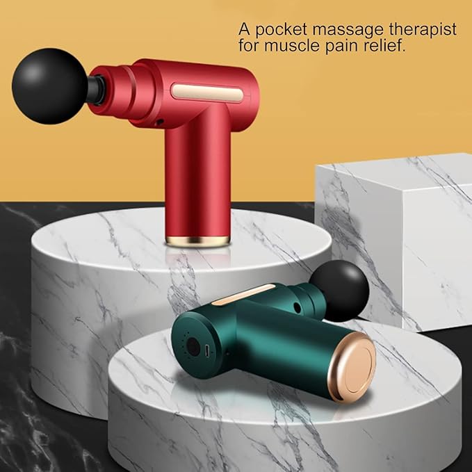 Massage Gun Portable Deep Tissue Percussion Massager for Athletes Pain Relief 10 Speeds 4 Replacement Heads