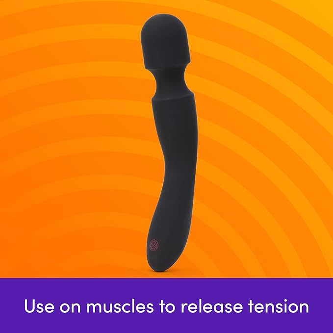 Lovehoney Mantric Cordless Handheld Personal Massager for Women | Rechargeable Back Neck &amp Shoulder Wand Massager for Muscle Pain Relief | 7 Powerful Modes &amp Flexible Silicone Head | Black