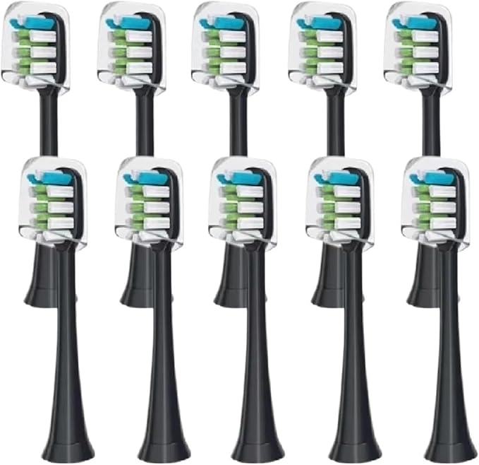 20pcs Replacement Brush HeadsCompatible for SOOCAS X3 X5 V1 X3U Soft Bristle Electric Toothbrush Sealed Packed(Black)