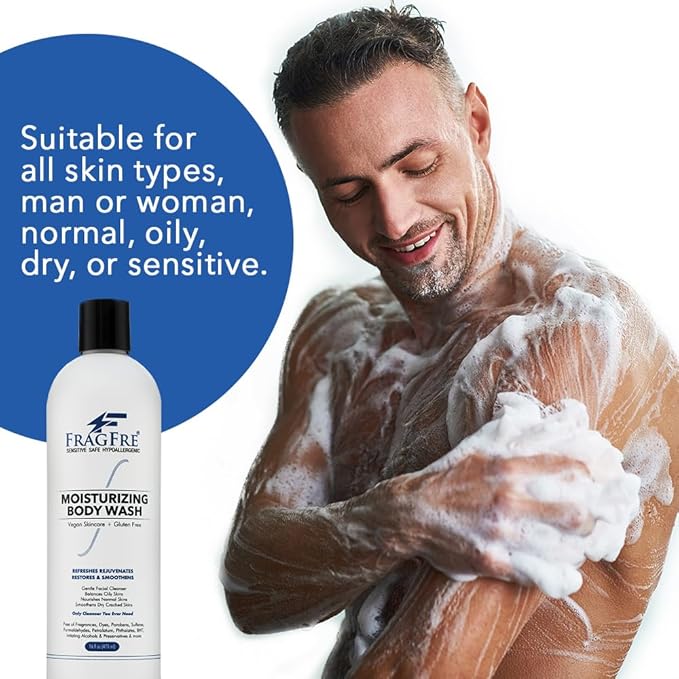 Moisturizing Body Wash 16 oz: Gentle Body and Facial Cleanser - Sulfate-Free No Fragrance - Normal and Sensitive Skins - Vegan Gluten and Cruelty Free - Unscented Hypoallergenic