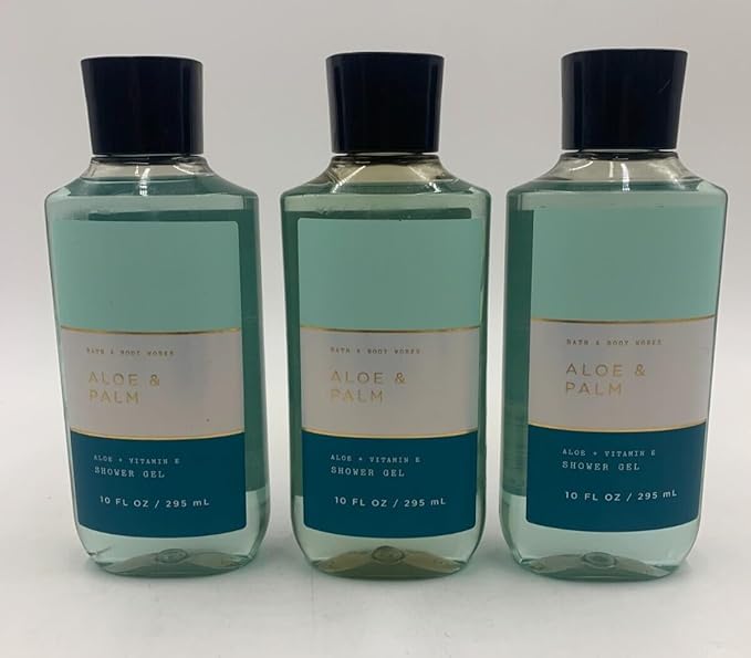 3 Pack SHOWER GEL WASH ALOE VITAMIN E 10 OZ aloe palm bath body