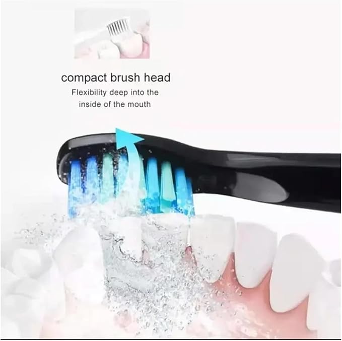 20pcs Electric Replacement Brush Heads Toothbrush Care Set HeadsCompatible for Seago SG910 SG507 SG958 SG515 SG949 SG575(Black Heads)