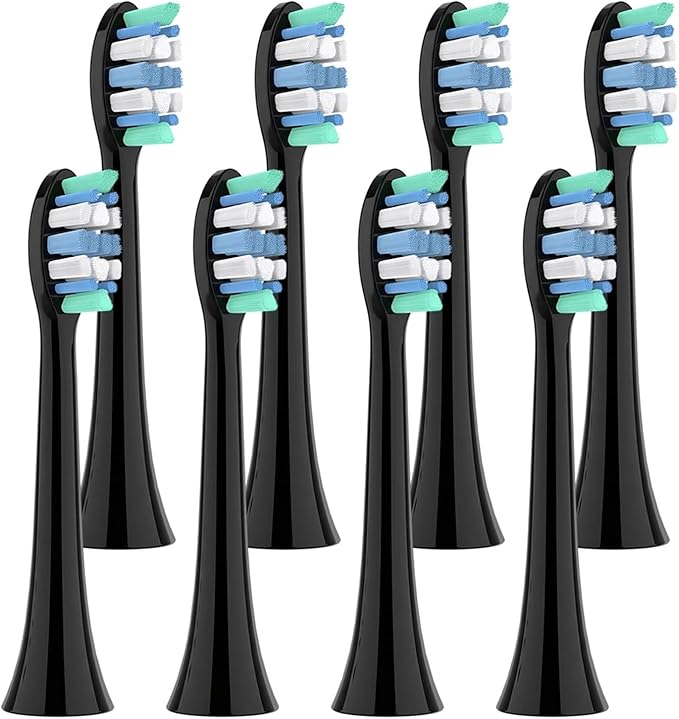 4/8/12/20 PcsCompatible for Philips Sonicare Electric Toothbrush Replacement Brush Heads Toothbrushes Head for 1100/2100/4100(Black-8 Pcs)