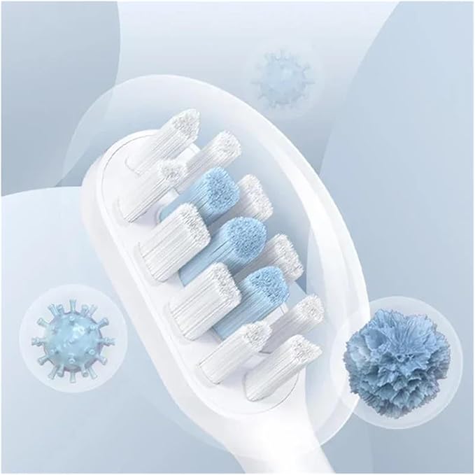 Compatible for Xiaomi Mijia T301 T302 Sonic Smart Electric Toothbrush Head Brush Spare Pack Replacement Parts(6 pcs Blue)