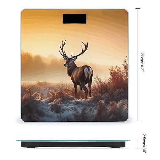 Landscape Deer Scale for Body Weight Accurate Digital Bathroom Scale Toughened Glass High Precision Scales Smart Weight Scales with Large LCD Backlight Display Weighing Machine