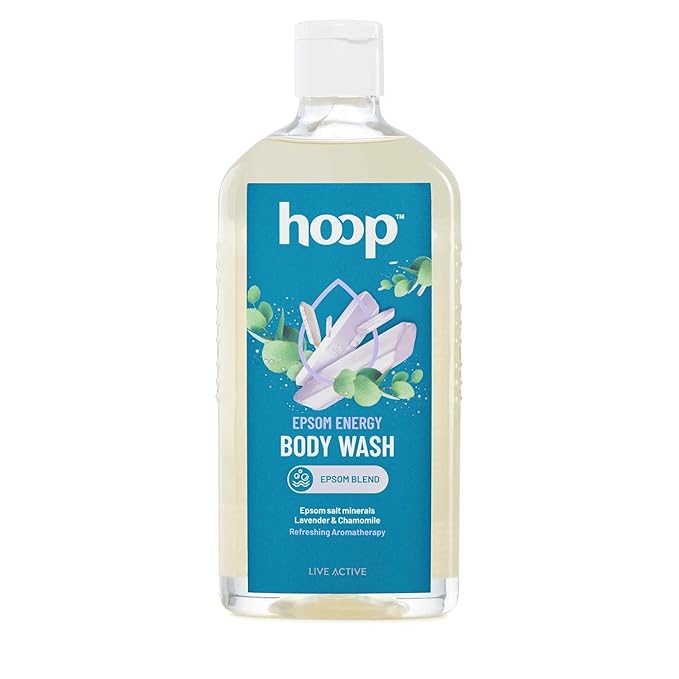 hoop Epsom Body Wash | Epsom Salt Infused Body Wash for Shower Hand &amp Foot Soak Workout Recovery Bath Salt Relaxation Skin Feet Lavender | 300 ml