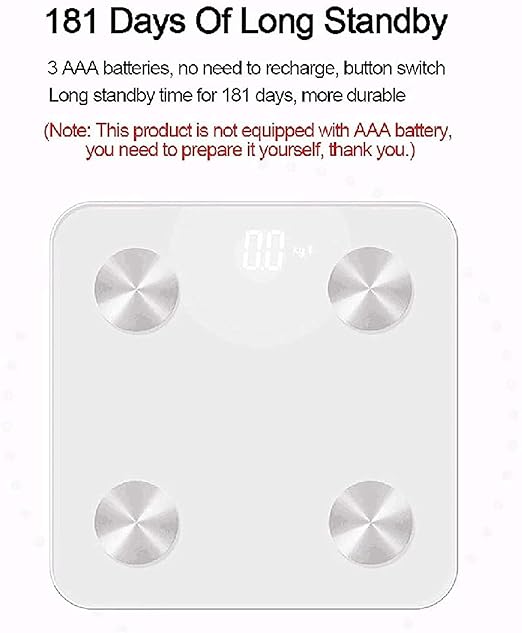 Smart Digital Bathroom Scale for Body Weight &amp Body Composition – Bluetooth BMI Scale with Body Fat Muscle Mass Water% Large LCD Display 400lb Capacity Fitness App Sync for iOS &amp Android